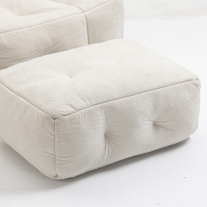 Modern 38.5" Velvet Upholstered Accent Chair with Memory Foam and Ottoman for Living Room