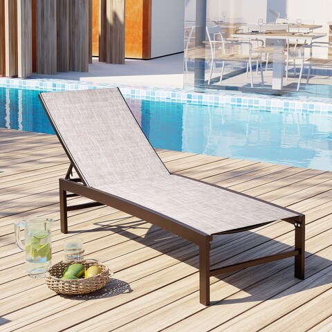 VredHom Aluminum Adjustable Outdoor Chaise Lounge