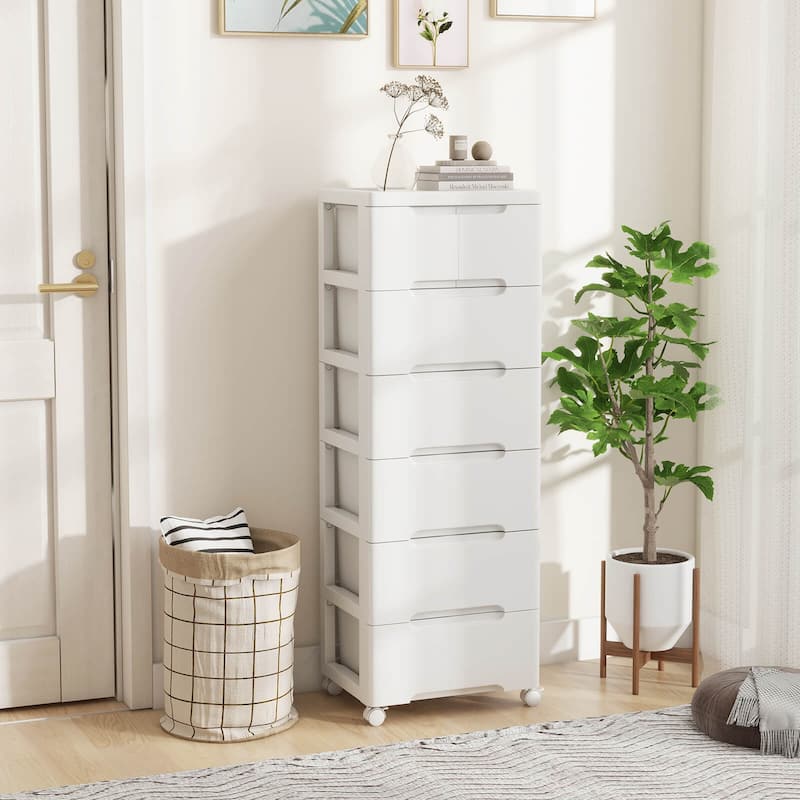 Costway 2 PCS 7-Drawer Plastic Rolling Storage Cart with 4 Universal - See Details