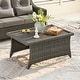 preview thumbnail 102 of 105, Murphy Outdoor Wicker Patio Outdoor Sofa Swivel Chair Coffee Table 1 Coffee Table - Gray Wicker