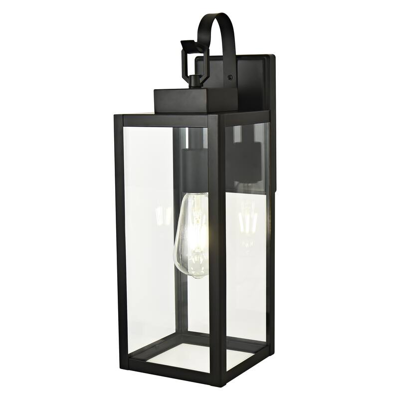 1- Light Outdoor Matte Black Wall Light