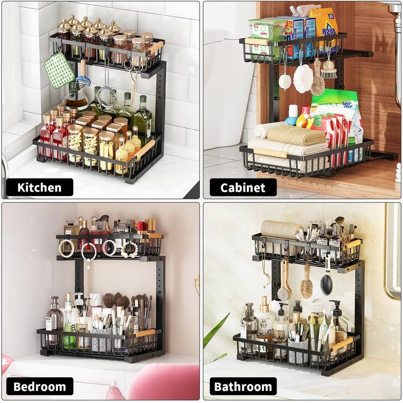 2 level pull-out design - 15.75"D x 11.81"W x 16.81"H