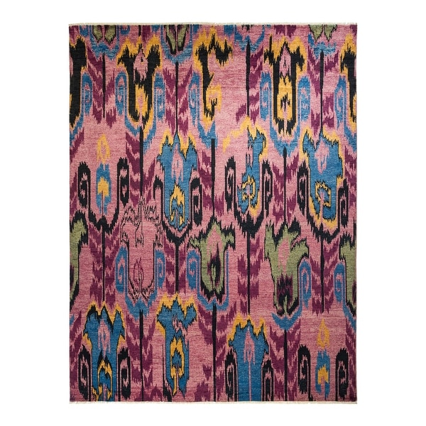 Modern, One-of-a-Kind Hand-Knotted Area Rug - Purple, 8' 0" x 10' 4" - 8' 0" x 10' 4". Opens flyout.