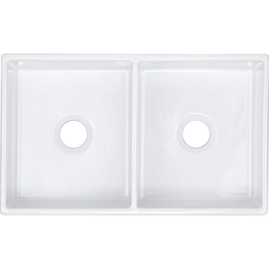 Elkay 33" Farmhouse Double Basin Fireclay Kitchen Sink