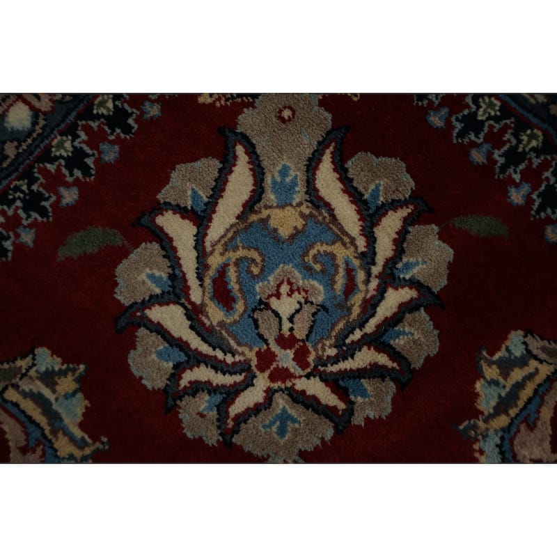 Hand Knotted Oriental 100% Wool Carpet Traditional Floral Red Sarouk Area Rug - 10' 6'' X 8' 0''
