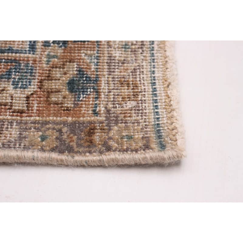 ECARPETGALLERY Hand-knotted Antalya Vintage Khaki Wool Rug - 6'2 x 9'3