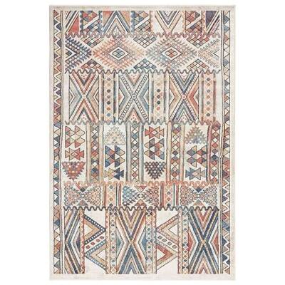 Cassie Orange And Blue Multi Color Tribal Rug