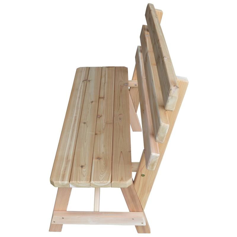 Cedar 4' Traditional Backed Bench