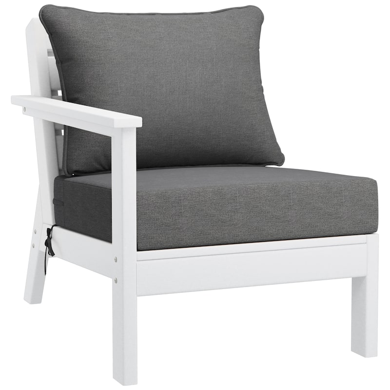 Birchwood All Weather HDPE Outdoor Patio White Deep Seating Conversation Set (6-Piece Set)