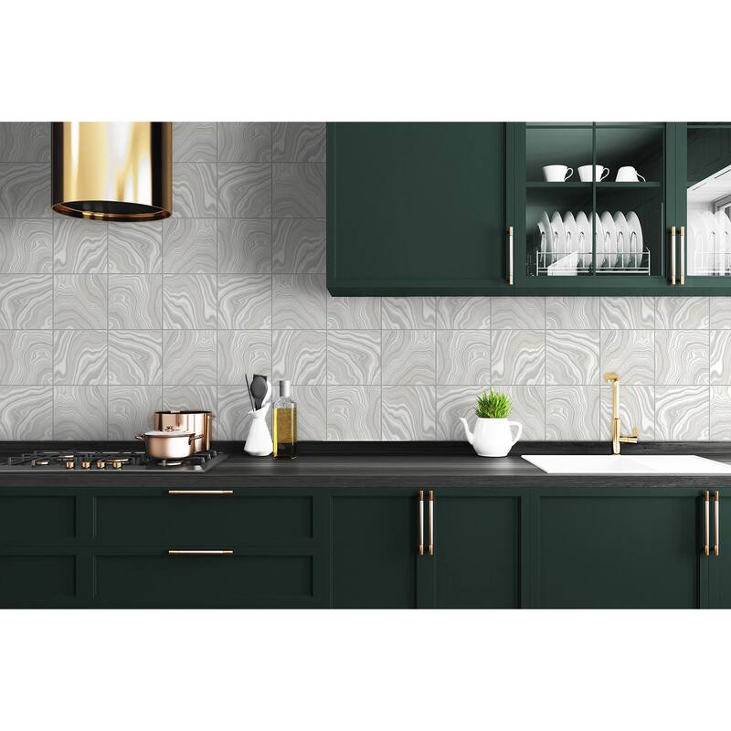 Luxe Haven Marbled Tile Peel and Stick Wallpaper