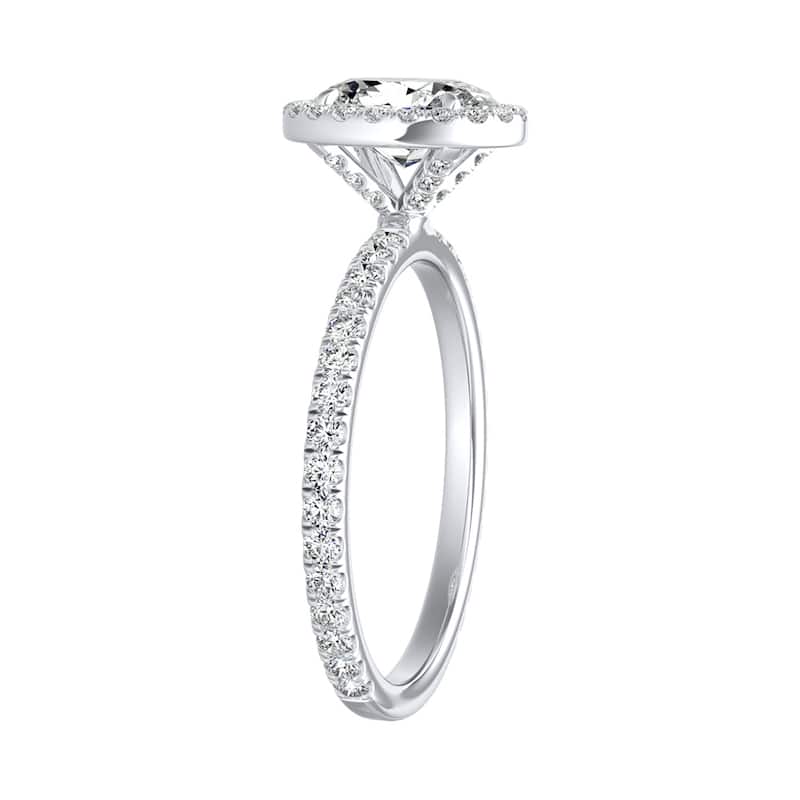 Auriya 14k Gold 1ctw Oval-cut Halo Diamond Engagement Ring (I-J, I1-I2)