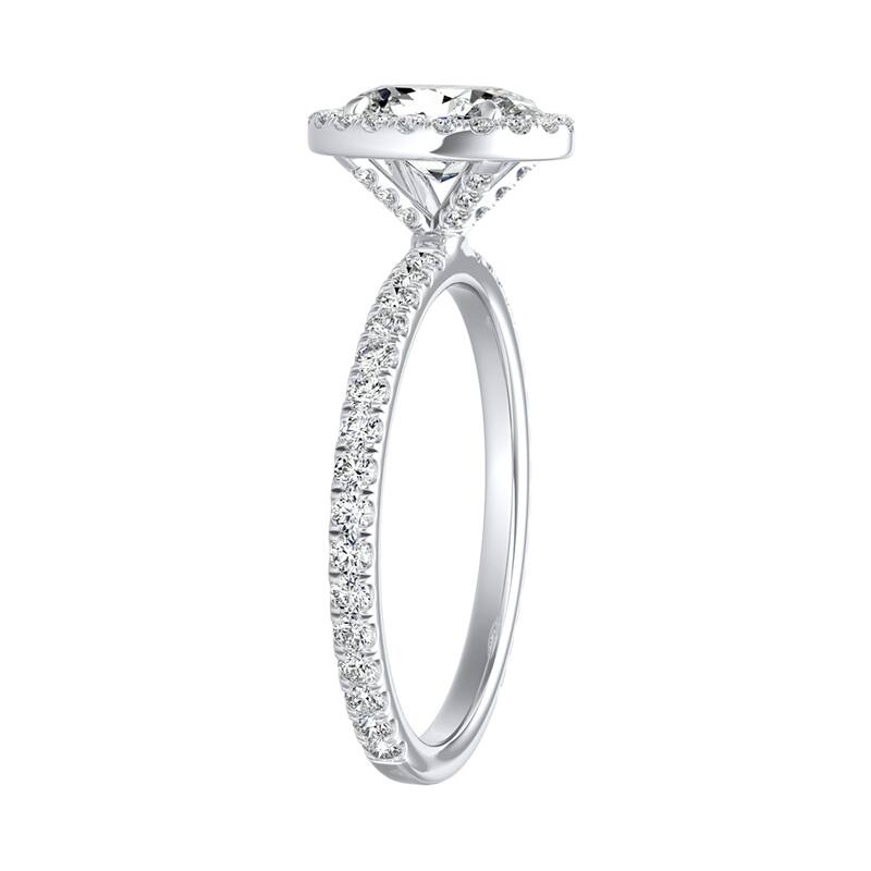 Auriya Platinum 9/10ctw Oval-cut Halo Diamond Engagement Ring