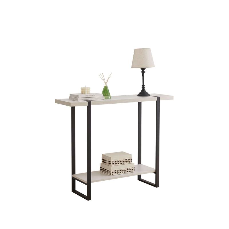 Harley Collection Wood Metal 40" Modern Console Table with Shelf