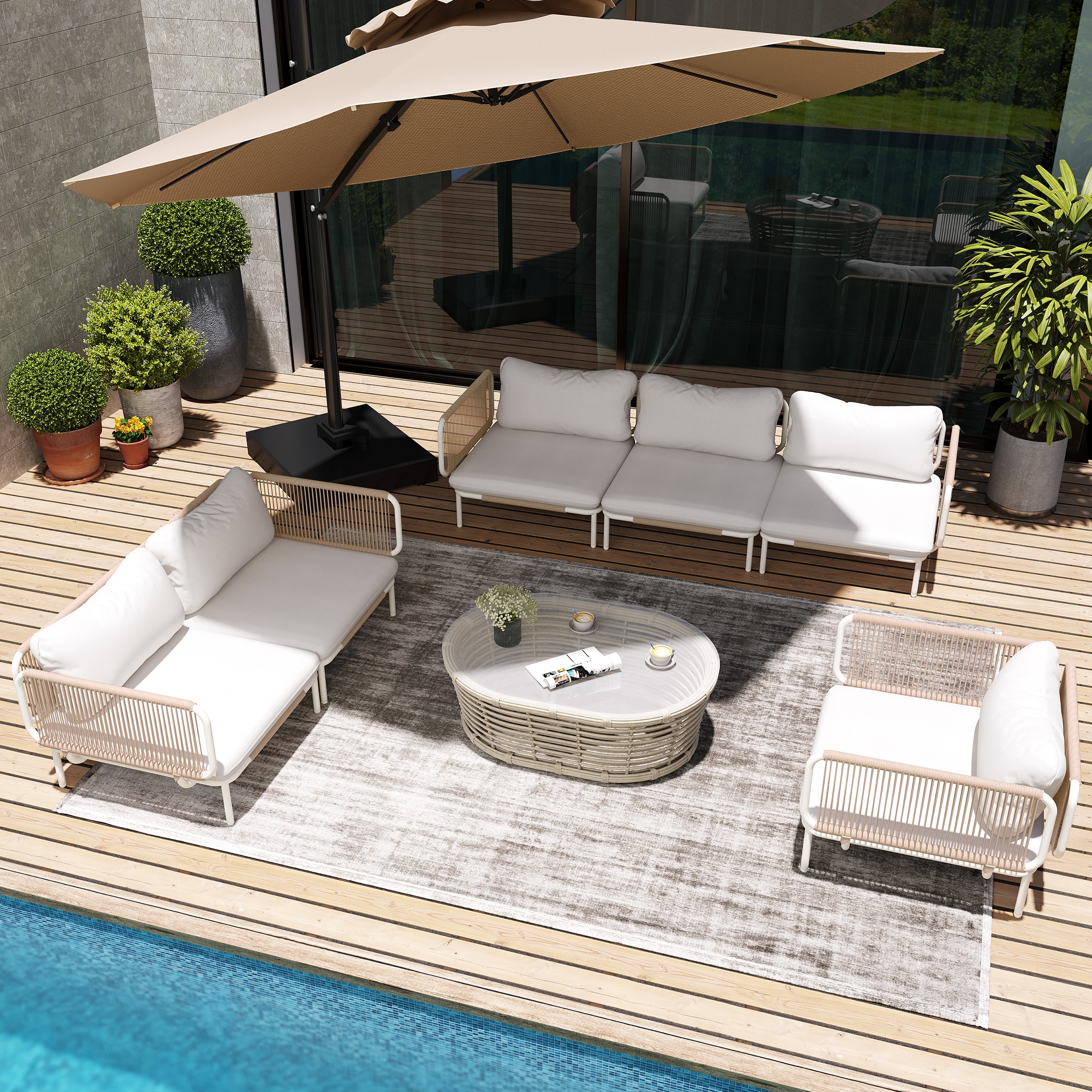 Hampton bay 3 in 1 convertible hotsell 4 piece seating