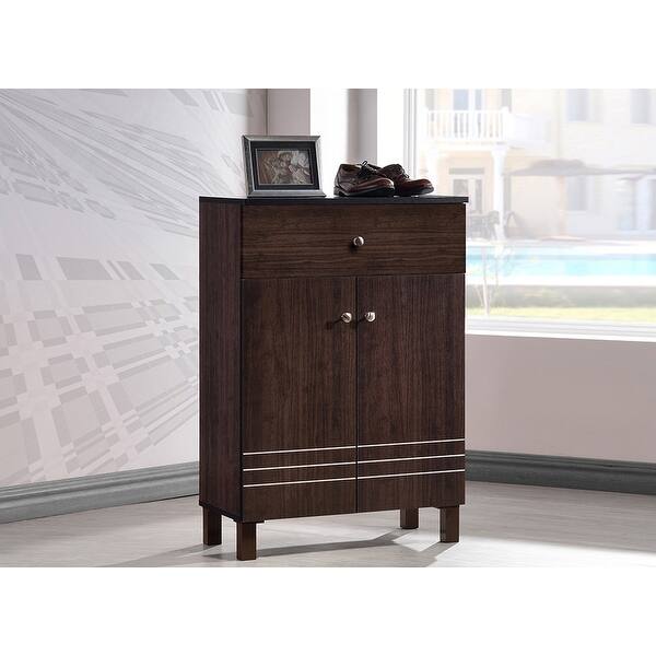 Shop Lucerne Dark Brown Modern Entryway Shoe Cabinet With 2 Doors