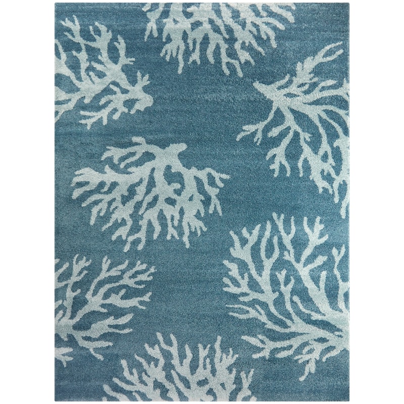 Caistor Coastal Coral Reef Pattern Tropical Area Rug