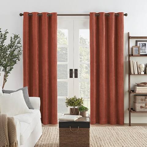 Eclipse Ambiance Draft Stopper Energy Saving 100% Blackout Grommet Top Curtain Panel