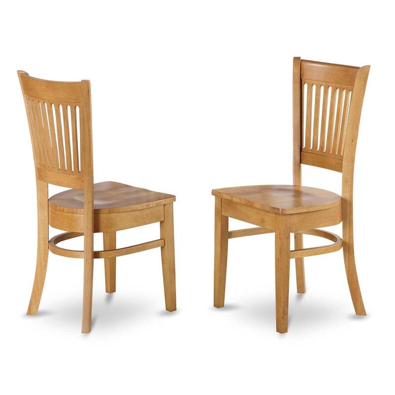 5-Piece Natural Oak Finish Solid Wood Top - Dining Room Set - Seats 4