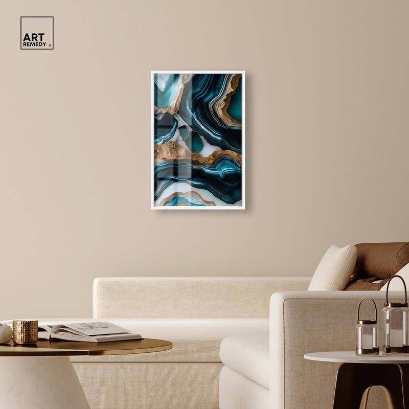 Teal Tectonic II Shadowbox by Art Remedy