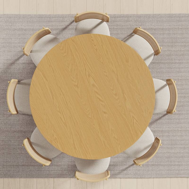 Solid Wood Round Dining Table Kitchen Table for Living/Dining Room Coffee Office