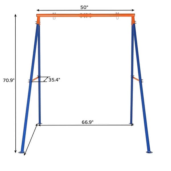 Iron with round swing blue children's swing set - Metal