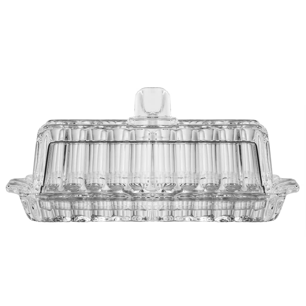 Majestic Gifts Inc. Crystal Covered Butter/Cheese Dish-7.25" Length - 7.25" Length