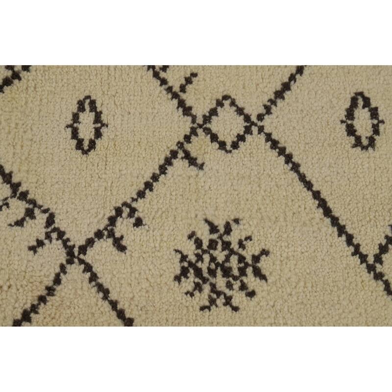 Trellis Moroccan Oriental Area Rug Handmade Bedroom Wool Carpet - 5'6" x 7'10"