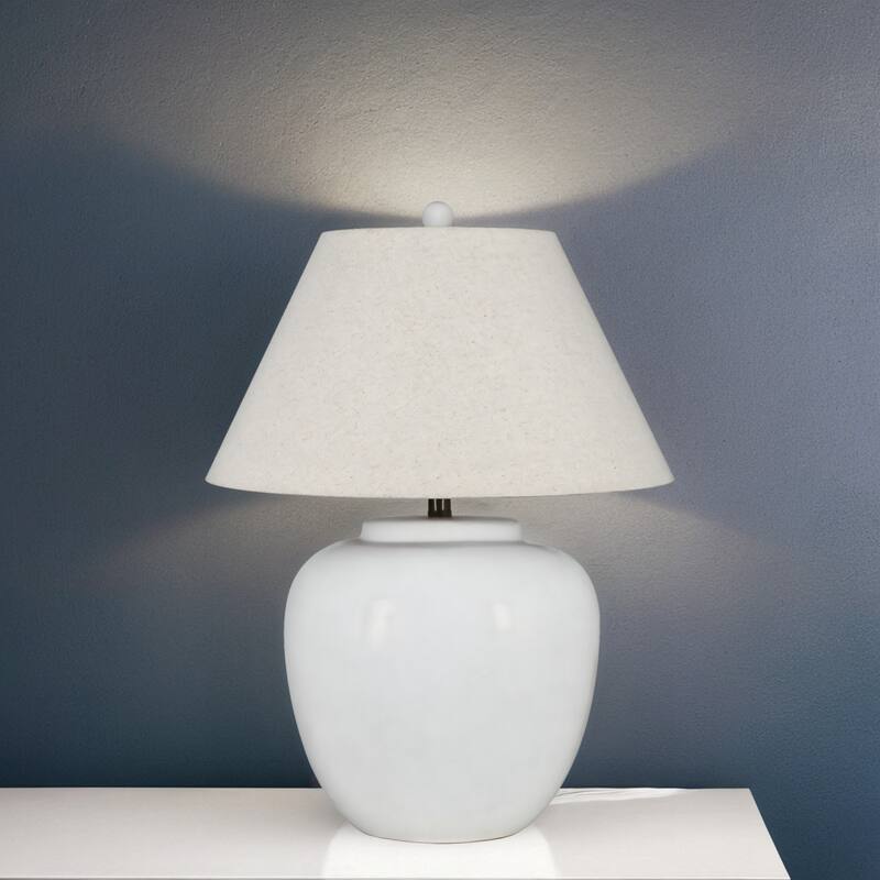 26" Ceramic Table Lamp with Linen Shade