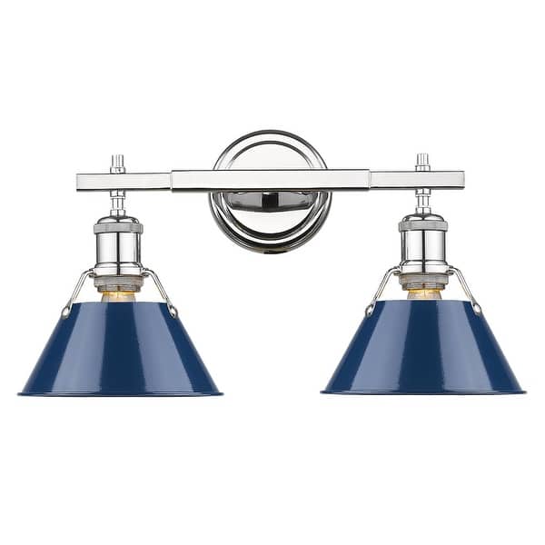 slide 2 of 3, Orwell Chrome and Navy Blue 2-light Bath Vanity