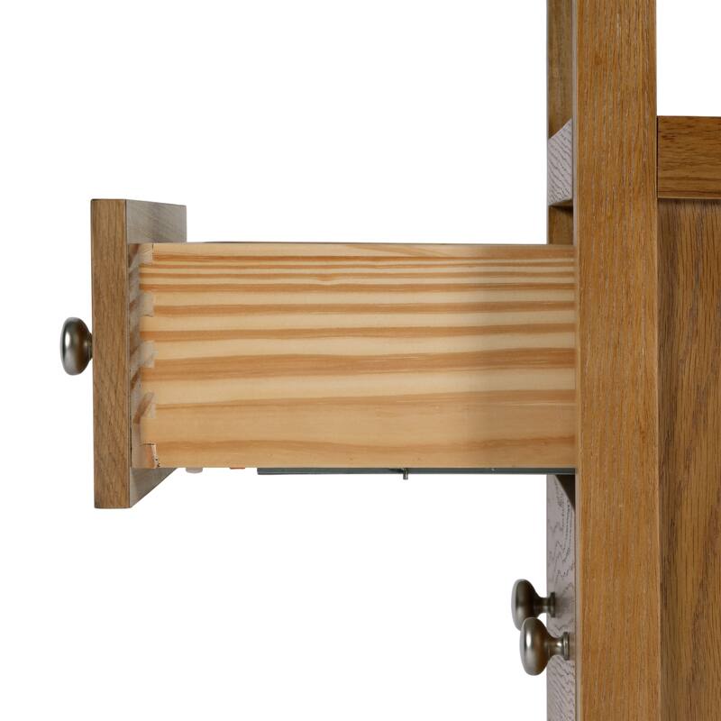 Dana 21 in. W Rectangular Wood 2 Drawer Narrow Nightstand with Top Open Shelf