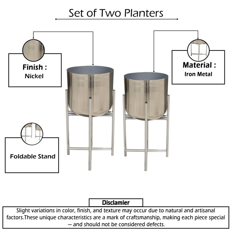 Aira Set of 2 Planters Foldable Metal Stand