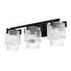preview thumbnail 3 of 5, Hunter + Jasmine Roth Ontario Ribbed Glass 3-Light Bathroom Vanity Wall Light - Modern Transitional - Damp Rated