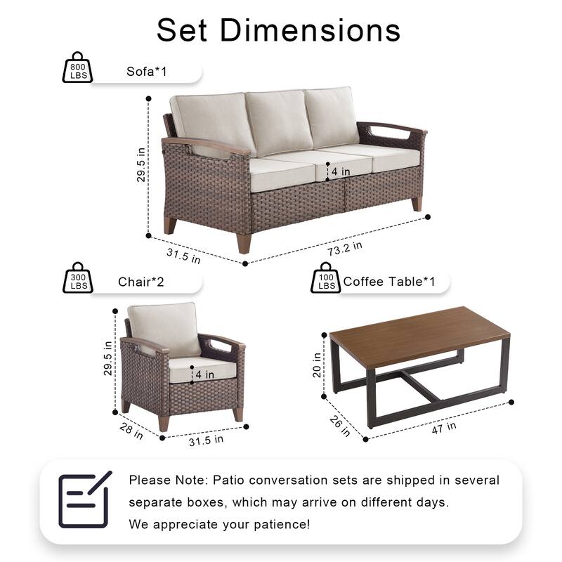 Pocassy Outdoor Club Chair with Cushion Set