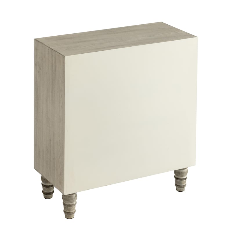 COZAYH 3 Drawer Farmhouse Nightstand with Embossed Weathered Flower Motif, Vintage Dresser, Boho