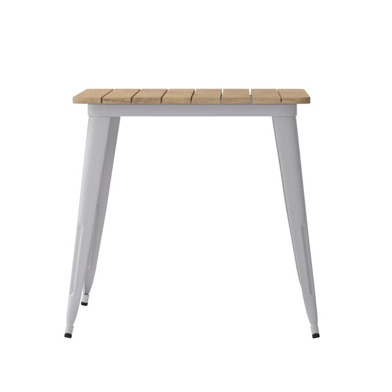 30x60 Commercial Poly Resin Restaurant Table with Umbrella Hole - 30"W x 60"D x 30"H