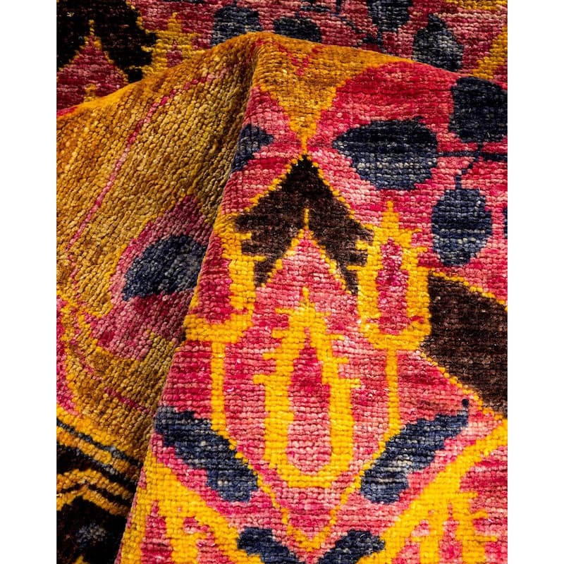 Overton Hand Knotted Wool Vintage Inspired Modern Contemporary Arts & Crafts Multi Runner Rug - 2' 7" x 10' 2"