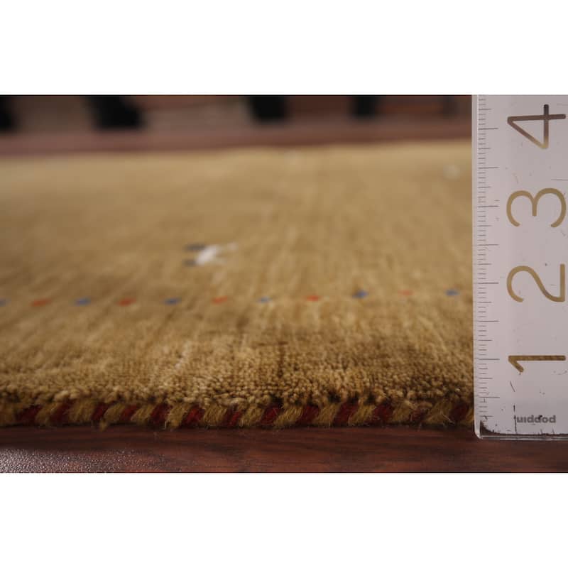 Little Animals Design Gabbeh Accent Rug Hand-Knotted Wool Carpet - 3'11"x 5'10"