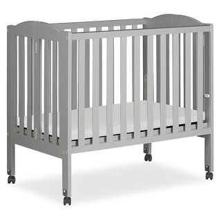 Dream On Me 2 in 1 Folding Portable Crib - Cool Grey