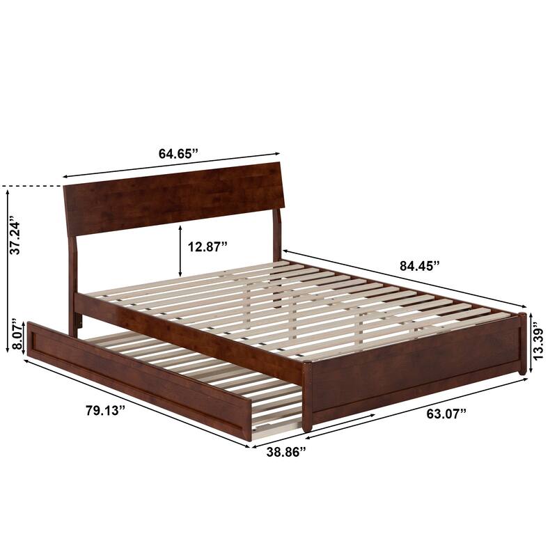 Norla Wood Platform Bed with Trundle