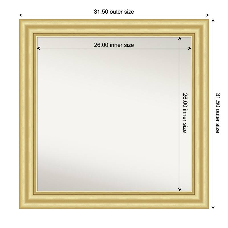 Sophia Non-Beveled Framed Wall Mirror - 32 x 32 in - Sophia Gold