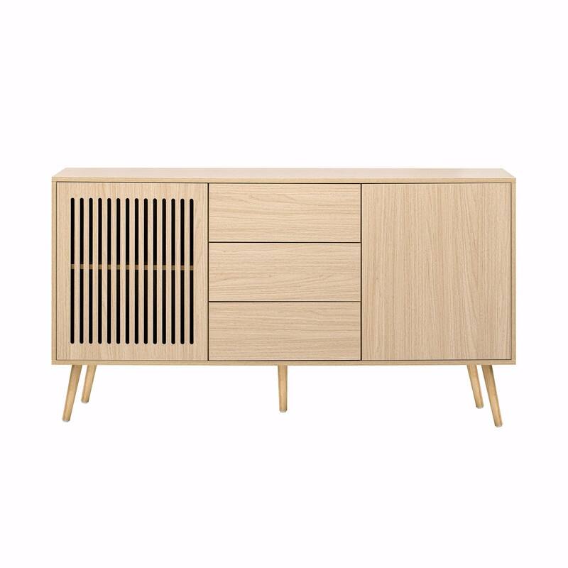 Modern Cabinet with 2 Doors and 3 Drawers