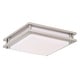 preview thumbnail 1 of 8, Horizon 12-in W LED Square Satin Nickel Mission Flush Mount Ceiling Light - 12-in W x 3.5-in H x 12-in D Satin Nickel - 12-in W x 3.5-in H x 12-in D