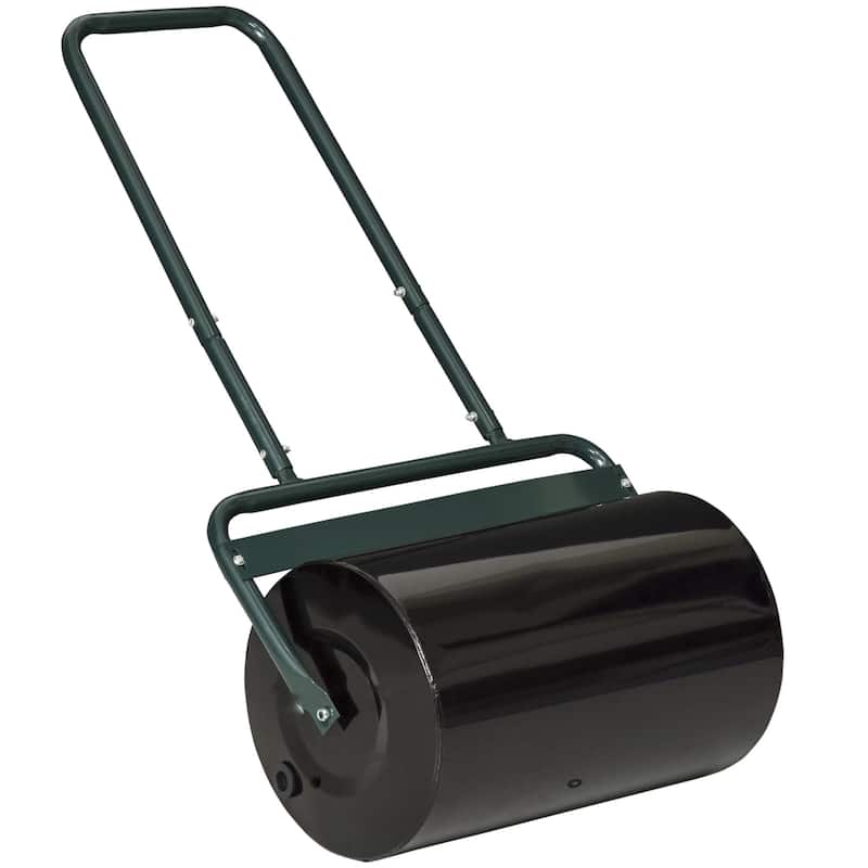 Outsunny 136.5 lbs Combo Push/Tow Lawn Roller Filled with 10 Gallons Sand or Water for the Garden, Φ12.5" x 19.75"