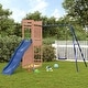 preview thumbnail 1 of 23, vidaXL Swing Set Outdoor Backyard Wooden Playground Equipment for Kids Age 3-8 96.9" x 137.4" x 81.5" Douglas