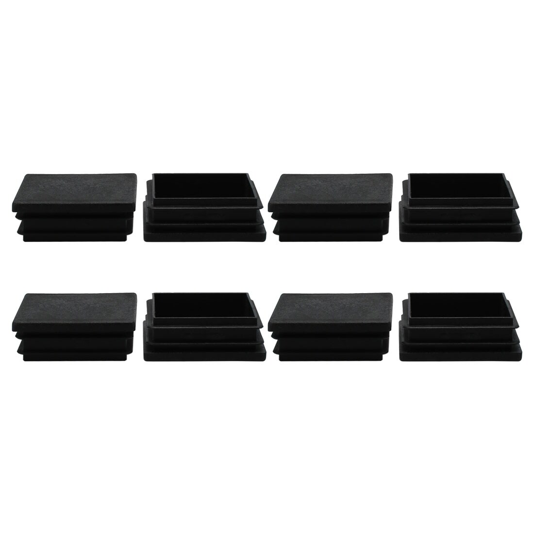 15pcs Black Plastic End Caps 50mm x 50mm Square Ribbed Tubing Tube Inserts 15pcs Black Plastic End Caps 50mm x 50mm Square Ribbed Tubing Tube Inserts