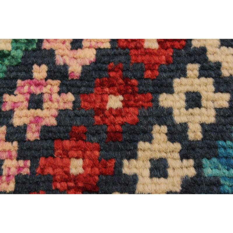 Contemporary Balochi Neal Blue/Beige Hand Knotted Wool Rug - 3'4'' x 4'8''