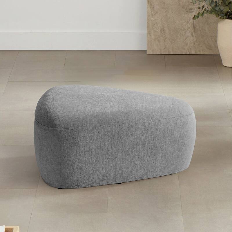 Modern Triangular Upholstered Accent Ottoman