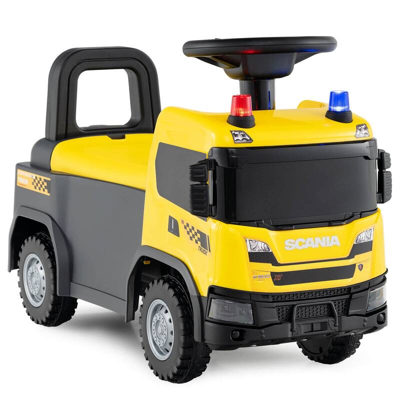 Costway Licensed Scania Toy Fire Truck with Lights Sounds & Under-Seat - See Details
