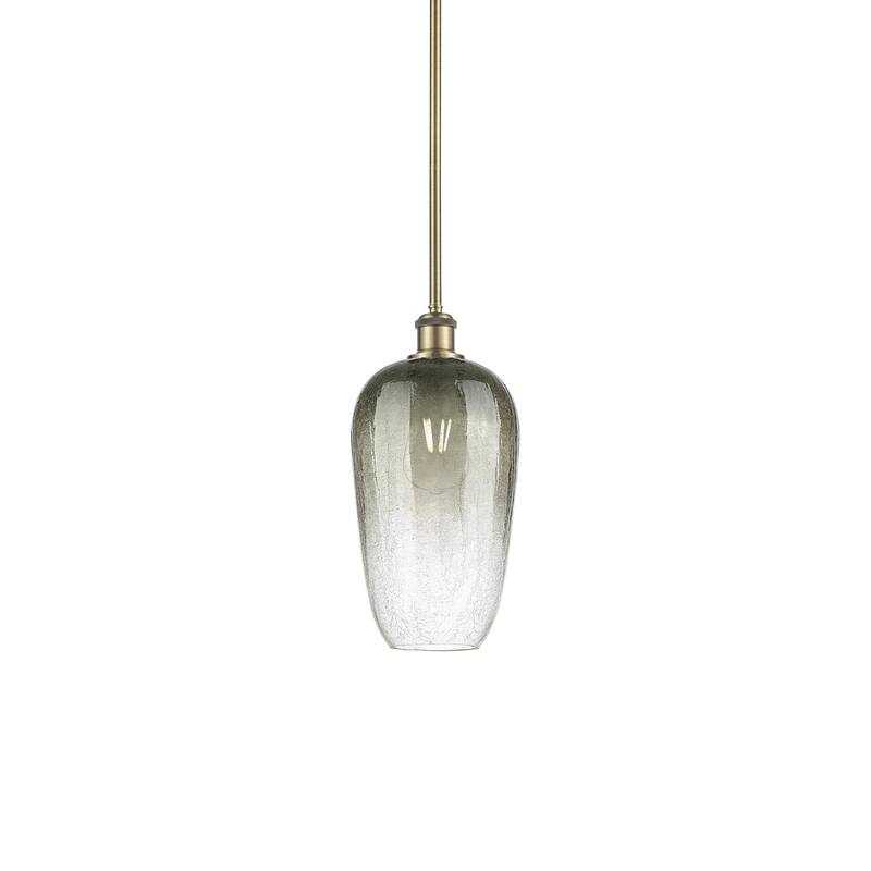 Innovations Lighting 516-1S-15-7 Brookhaven Flute Pendant Brookhaven - Antique Brass / Slate