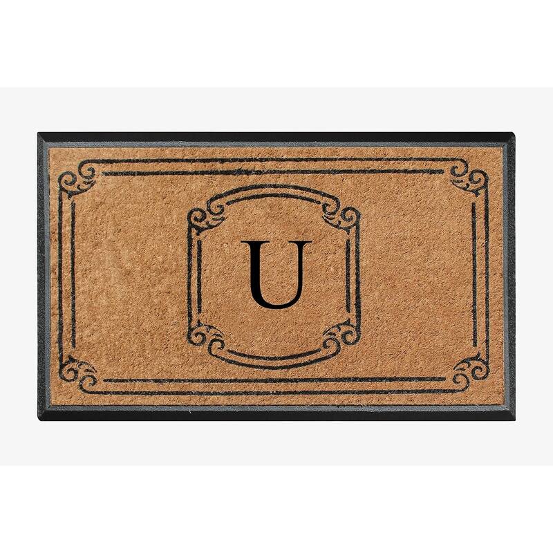 A1HC Natural Coir Monogrammed Door Mat For Front Door, 30"x48"